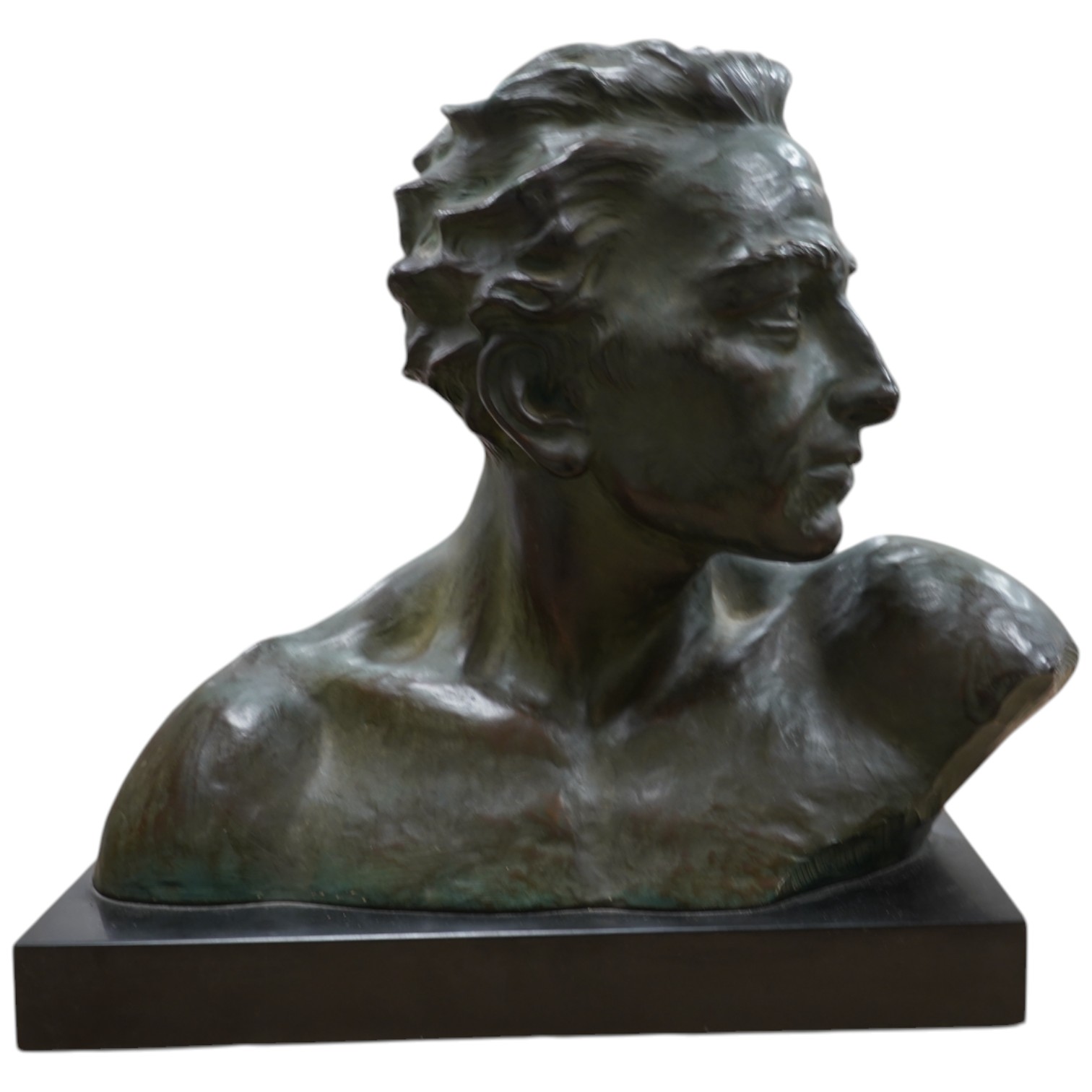 Bronzed bust - after Johannes Dommisse, 39cm wide x 35cm high